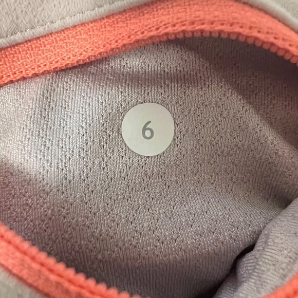 Lululemon Run Inspire Crop II Leggings Black Peach Coral Pink size 6 - Picture 10 of 11